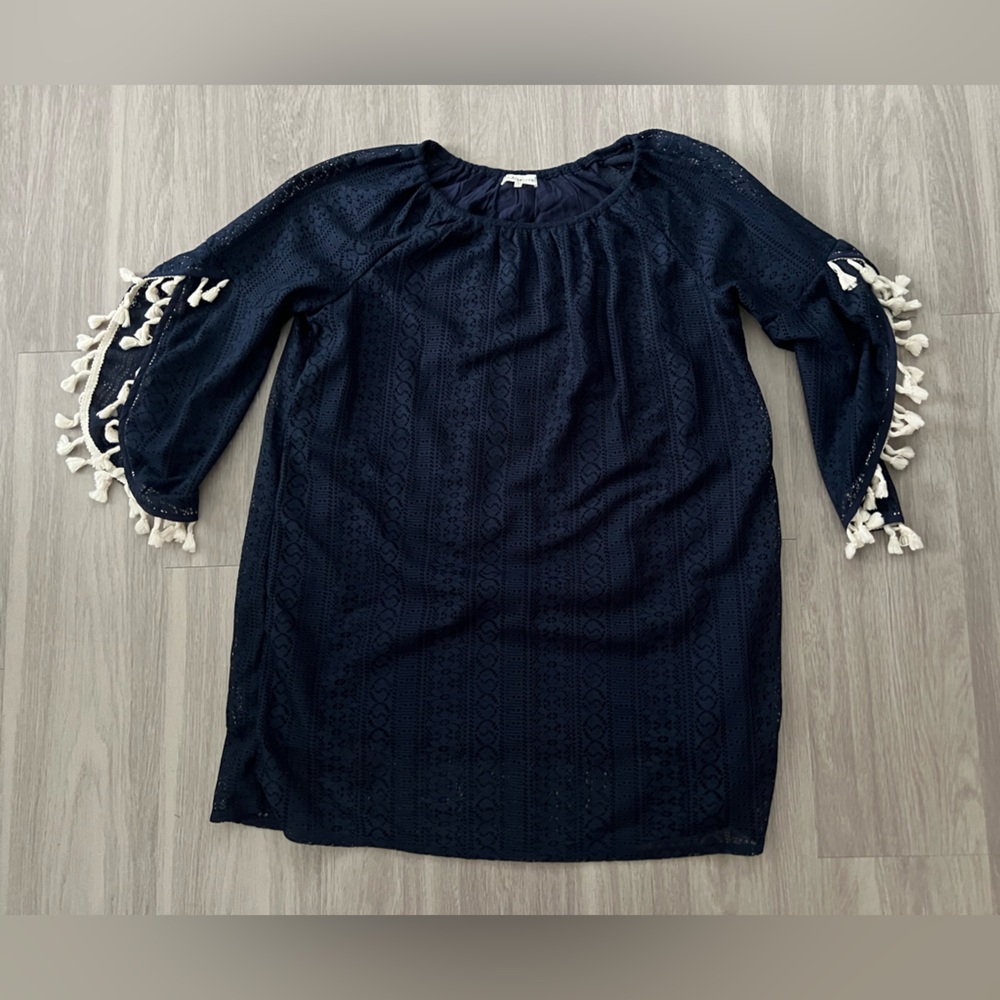 Indigo Soul Navy Dress with Ivory Accents medium